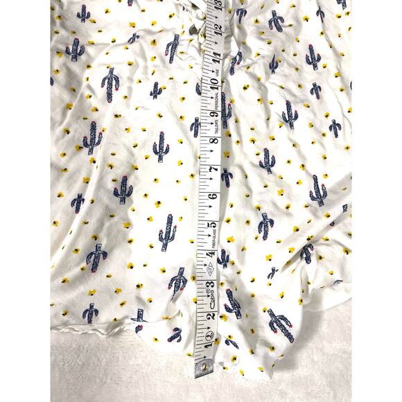 Forever 21 Cactus Print Lace-Up Romper White S - Picture 6 of 7